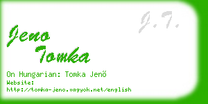 jeno tomka business card